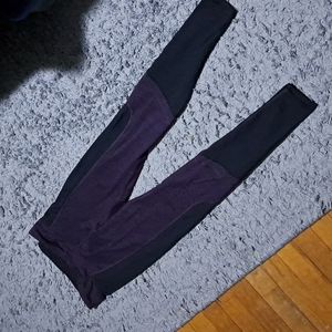 Champion purple and black leggings with back zipper pocket, XS like new